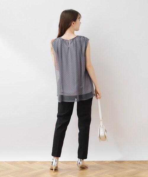 couture brooch（クチュールブローチ）の「◆【インしないでキマる】フロッキードットチュニック（チュニック・レディース・グレー系/ブラック系/キャメル・36/38/42）」の6枚目の写真