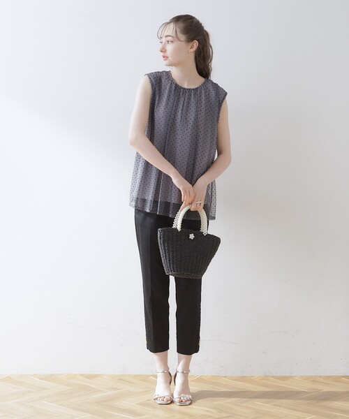 couture brooch（クチュールブローチ）の「◆【インしないでキマる】フロッキードットチュニック（チュニック・レディース・グレー系/ブラック系/キャメル・36/38/42）」の11枚目の写真