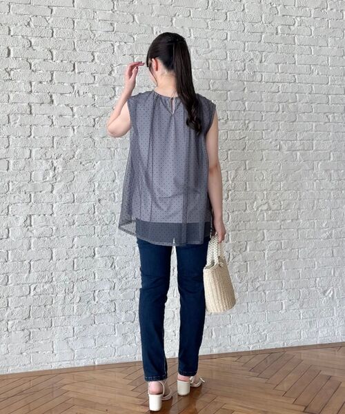 couture brooch（クチュールブローチ）の「◆【インしないでキマる】フロッキードットチュニック（チュニック・レディース・グレー系/ブラック系/キャメル・36/38/42）」の15枚目の写真