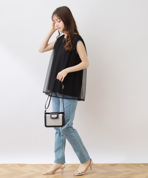 couture brooch（クチュールブローチ）の「◆【インしないでキマる】フロッキードットチュニック（チュニック・レディース・グレー系/ブラック系/キャメル・36/38/42）」の18枚目の写真