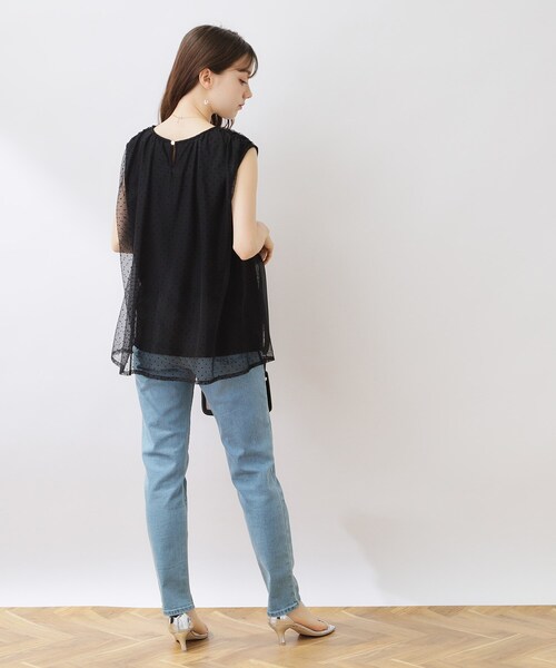 couture brooch（クチュールブローチ）の「◆【インしないでキマる】フロッキードットチュニック（チュニック・レディース・グレー系/ブラック系/キャメル・36/38/42）」の19枚目の写真