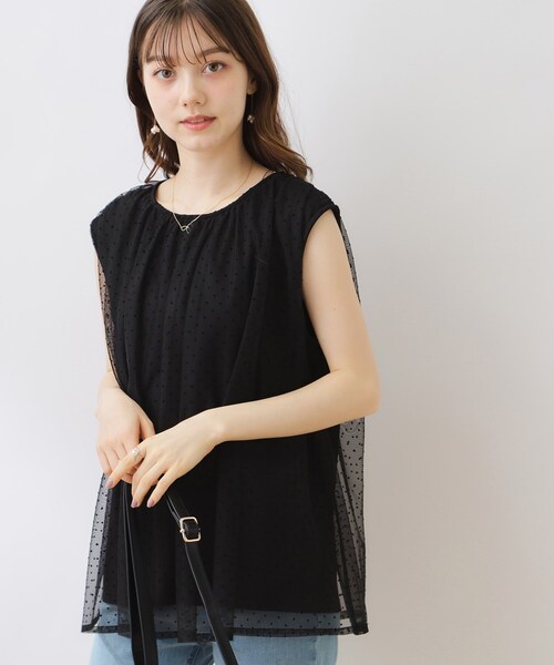 couture brooch（クチュールブローチ）の「◆【インしないでキマる】フロッキードットチュニック（チュニック・レディース・グレー系/ブラック系/キャメル・36/38/42）」の21枚目の写真