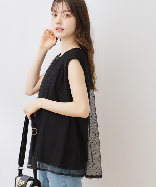 couture brooch（クチュールブローチ）の「◆【インしないでキマる】フロッキードットチュニック（チュニック・レディース・グレー系/ブラック系/キャメル・36/38/42）」の22枚目の写真