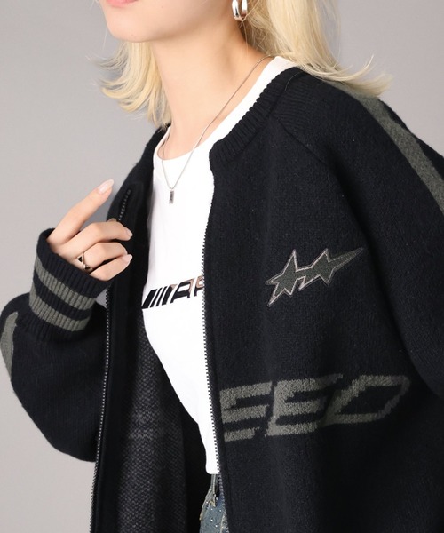 Java(ジャバ)の「《JaVa ジャバコラボ》大人 スポーティーの 新顔。 レーサー デザイン ダブルジップ ニットブルゾン(ブルゾン・レディース・ブラック/アイボリー・SMALL/MEDIUM/LARGE/X-LARGE)」の16枚目の写真