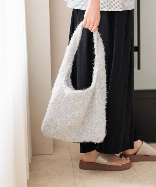 studio CLIP(スタディオクリップ)の「キラキラニットトートバッグ(トートバッグ・レディース・ブラック/その他2・FREE)」の3枚目の写真