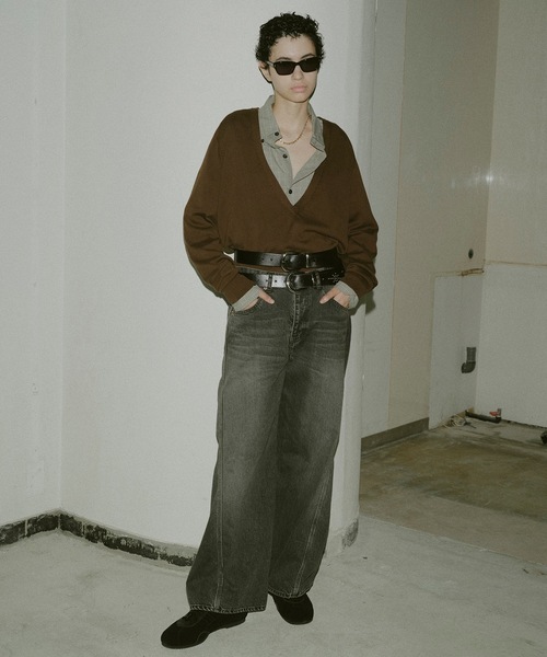 Jieda（ジエダ）の「USED 3D WORK DENIM (NEW WASH)（デニムパンツ・メンズ・ブラック/インディゴブルー・1/2）」の4枚目の写真