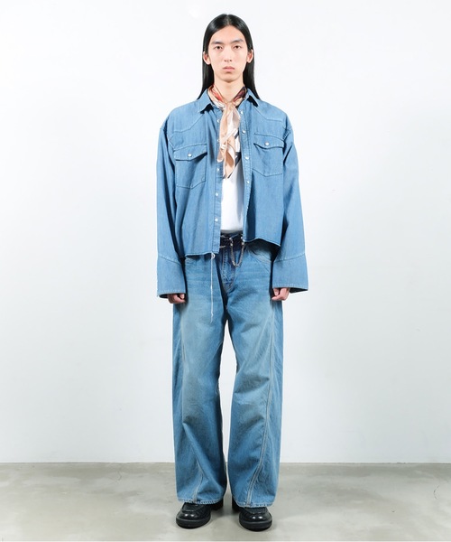 Jieda（ジエダ）の「USED 3D WORK DENIM (NEW WASH)（デニムパンツ・メンズ・ブラック/インディゴブルー・1/2）」の13枚目の写真