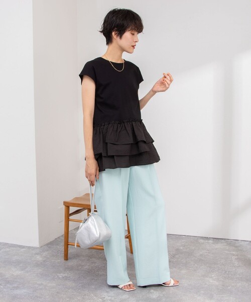 ✳︎美品✳︎ NOLLEY'S 布帛コンビチュニック ペプラムブラウス