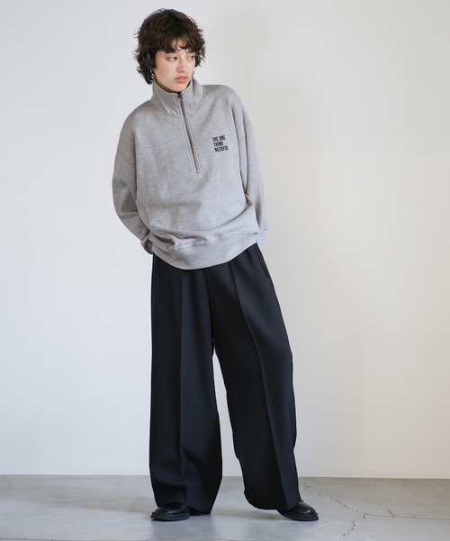 select MOCA（セレクトモカ）の「スウェットハーフジップトップス（スウェット・レディース・グレー系その他/ブラック/グレー・FREE）」の6枚目の写真