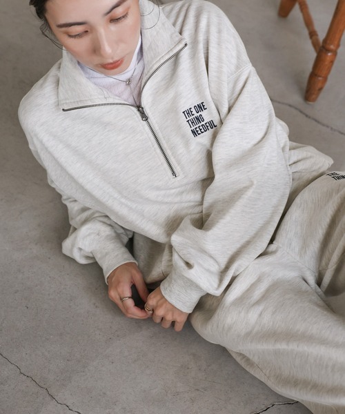 select MOCA（セレクトモカ）の「スウェットハーフジップトップス（スウェット・レディース・グレー系その他/ブラック/グレー・FREE）」の13枚目の写真