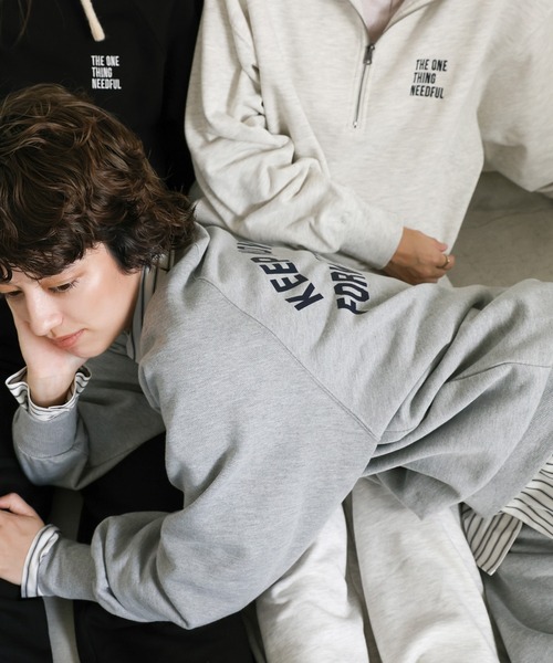 select MOCA（セレクトモカ）の「スウェットハーフジップトップス（スウェット・レディース・グレー系その他/ブラック/グレー・FREE）」の8枚目の写真