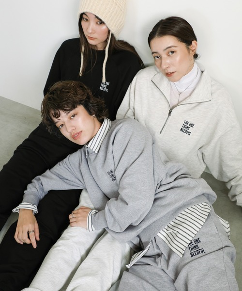 select MOCA（セレクトモカ）の「スウェットハーフジップトップス（スウェット・レディース・グレー系その他/ブラック/グレー・FREE）」の9枚目の写真