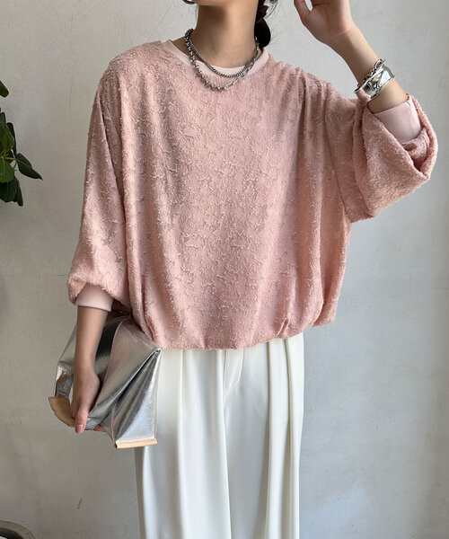 【セール】ジャガードバルーンブラウス（シャツ/ブラウス）｜DouDou（ドゥドゥ）