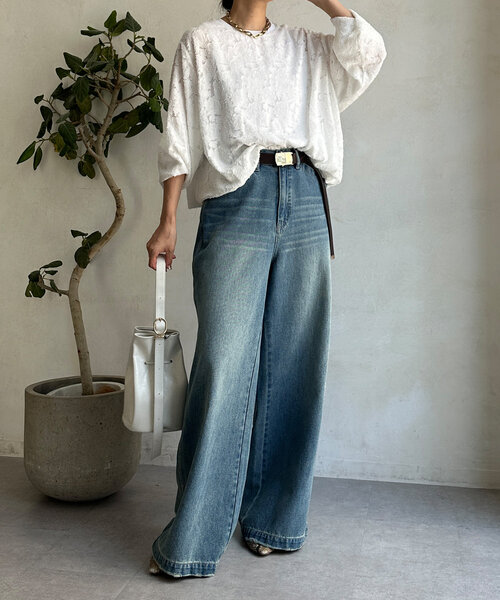 【セール】ジャガードバルーンブラウス（シャツ/ブラウス）｜DouDou（ドゥドゥ）