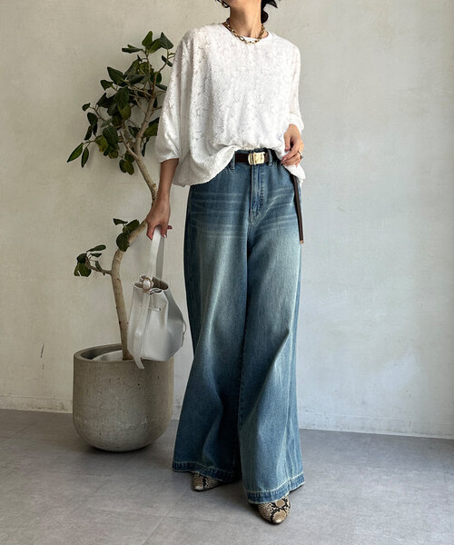 【セール】ジャガードバルーンブラウス（シャツ/ブラウス）｜DouDou（ドゥドゥ）