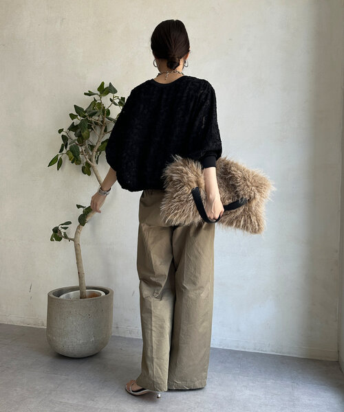 【セール】ジャガードバルーンブラウス（シャツ/ブラウス）｜DouDou（ドゥドゥ）