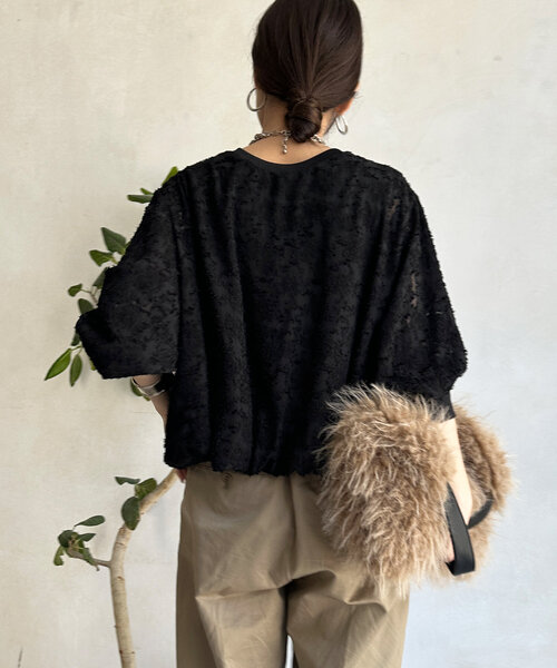 【セール】ジャガードバルーンブラウス（シャツ/ブラウス）｜DouDou（ドゥドゥ）