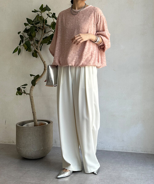 【セール】ジャガードバルーンブラウス（シャツ/ブラウス）｜DouDou（ドゥドゥ）