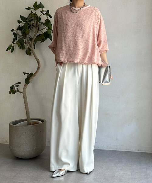 【セール】ジャガードバルーンブラウス（シャツ/ブラウス）｜DouDou（ドゥドゥ）