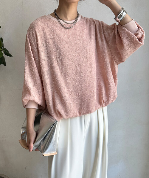 【セール】ジャガードバルーンブラウス（シャツ/ブラウス）｜DouDou（ドゥドゥ）