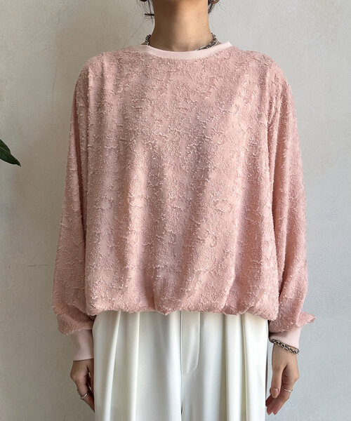 【セール】ジャガードバルーンブラウス（シャツ/ブラウス）｜DouDou（ドゥドゥ）