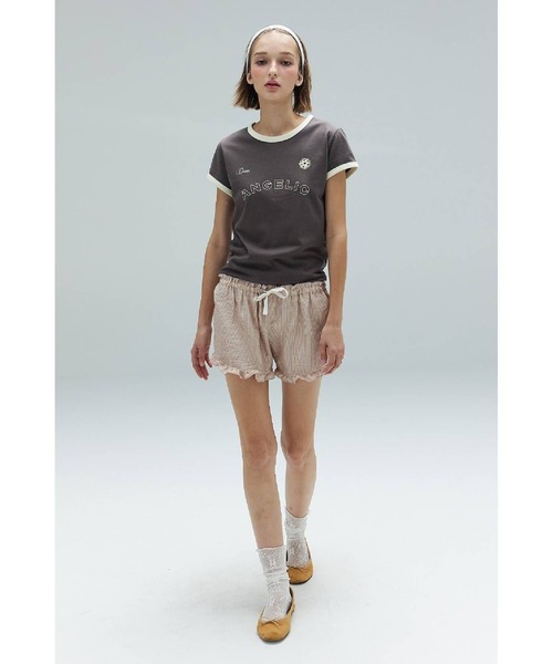 DEARSTALKER（ディアストーカー）の「DEARSTALKER／LINGER T（Tシャツ/カットソー・レディース・ホワイト/チャコール・FREE）」の9枚目の写真