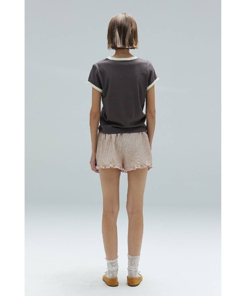 DEARSTALKER（ディアストーカー）の「DEARSTALKER／LINGER T（Tシャツ/カットソー・レディース・ホワイト/チャコール・FREE）」の6枚目の写真