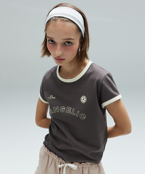 DEARSTALKER（ディアストーカー）の「DEARSTALKER／LINGER T（Tシャツ/カットソー・レディース・ホワイト/チャコール・FREE）」の5枚目の写真