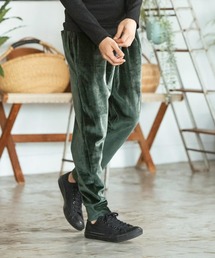 mp12680- Ribbed Hem Two Tuck Pants リブジョガーパンツ