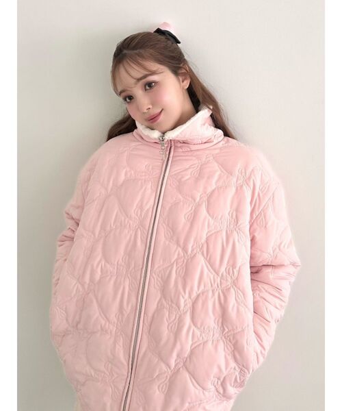 【DKNY】フード付きコート フェイクファートリム キルティング キルティング DKNY(ディーケーエヌワイ) アウター(レディース