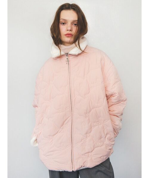 CALNAMUR(カルナムール)の「2WAY RIBBON&FAUX FUR QUILTING COAT/2WAYリボン&フェイクファーキルティングコート(その他アウター・レディース・ブラック/レッド/ピンク・FREE)」の12枚目の写真