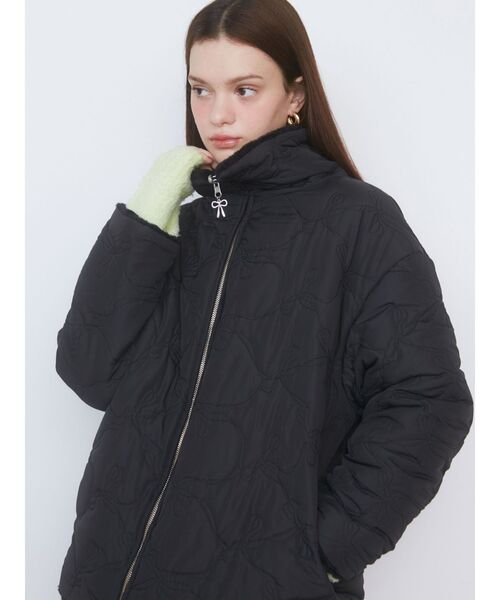 CALNAMUR(カルナムール)の「2WAY RIBBON&FAUX FUR QUILTING COAT/2WAYリボン&フェイクファーキルティングコート(その他アウター・レディース・ブラック/レッド/ピンク・FREE)」の13枚目の写真