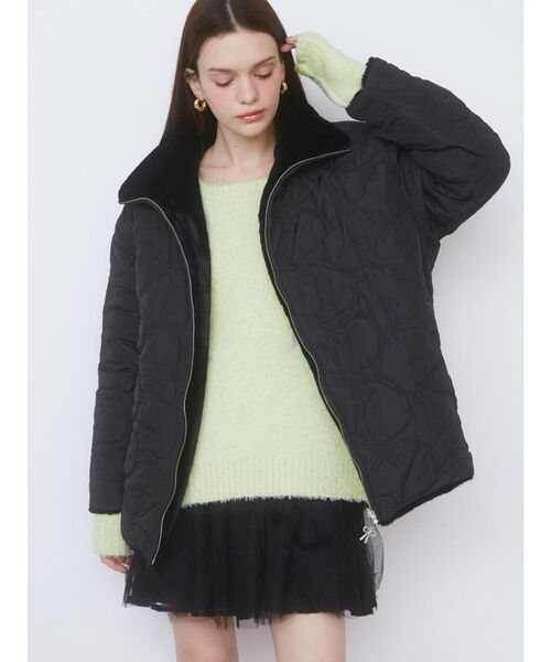 CALNAMUR(カルナムール)の「2WAY RIBBON&FAUX FUR QUILTING COAT/2WAYリボン&フェイクファーキルティングコート(その他アウター・レディース・ブラック/レッド/ピンク・FREE)」の16枚目の写真