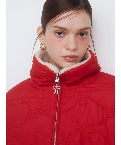 CALNAMUR(カルナムール)の「2WAY RIBBON&FAUX FUR QUILTING COAT/2WAYリボン&フェイクファーキルティングコート(その他アウター・レディース・ブラック/レッド/ピンク・FREE)」の21枚目の写真