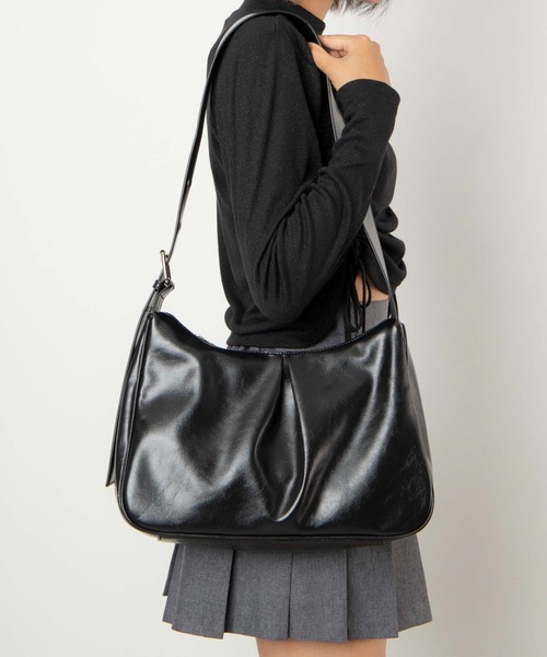 WEGO（ウィゴー）の「WEGO/ハトメベルトワンショルダー（ショルダーバッグ・レディース・ブラック/グレー/ブラウン・FREE）」の2枚目の写真