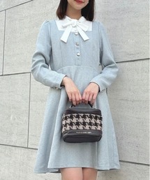 F i.n.t | ヨーク切替カラーツイードワンピース(ワンピース)