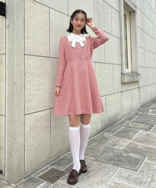 F i.n.t（フィント）の「ヨーク切替カラーツイードワンピース/fint（ワンピース・レディース・レッド/ブルーグレー・FREE）」の11枚目の写真