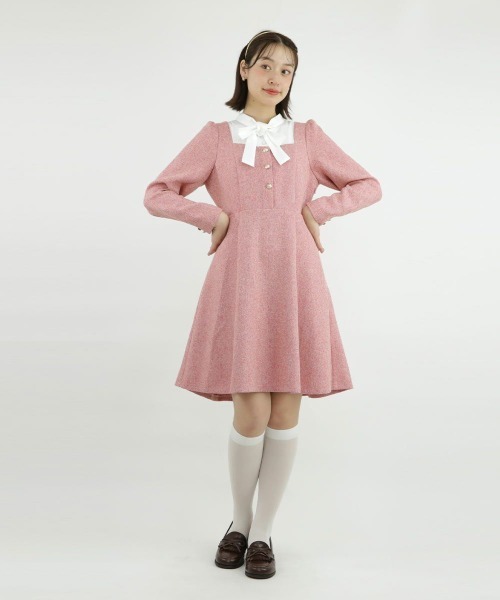 F i.n.t（フィント）の「ヨーク切替カラーツイードワンピース/fint（ワンピース・レディース・レッド/ブルーグレー・FREE）」の15枚目の写真