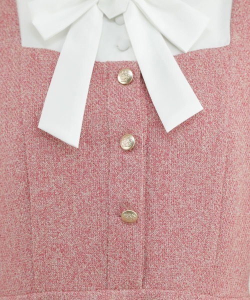 F i.n.t（フィント）の「ヨーク切替カラーツイードワンピース/fint（ワンピース・レディース・レッド/ブルーグレー・FREE）」の19枚目の写真