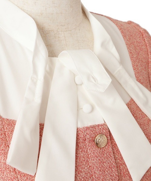 F i.n.t（フィント）の「ヨーク切替カラーツイードワンピース/fint（ワンピース・レディース・レッド/ブルーグレー・FREE）」の5枚目の写真