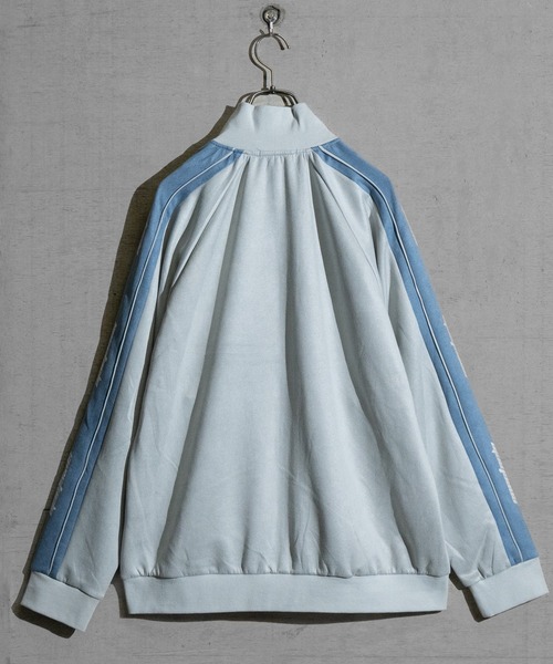 JOHN'S CLOSET（ジョンズクローゼット）の「【13】カットスウェード サイドライン トラックジャケット/ジャージ（ジャージ・メンズ・ブルーグレー/カーキ/ライトグレー・MEDIUM/LARGE）」の4枚目の写真