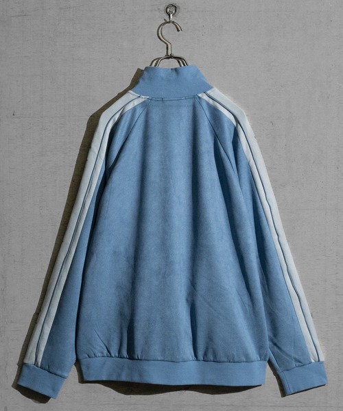 JOHN'S CLOSET（ジョンズクローゼット）の「【13】カットスウェード サイドライン トラックジャケット/ジャージ（ジャージ・メンズ・ブルーグレー/カーキ/ライトグレー・MEDIUM/LARGE）」の5枚目の写真