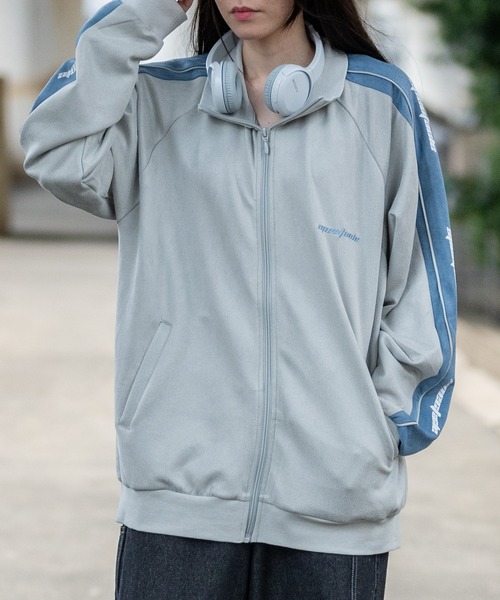 JOHN'S CLOSET（ジョンズクローゼット）の「【13】カットスウェード サイドライン トラックジャケット/ジャージ（ジャージ・メンズ・ブルーグレー/カーキ/ライトグレー・MEDIUM/LARGE）」の16枚目の写真