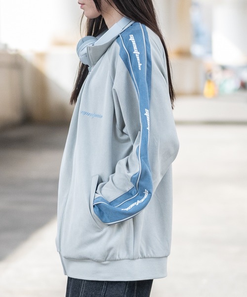 JOHN'S CLOSET（ジョンズクローゼット）の「【13】カットスウェード サイドライン トラックジャケット/ジャージ（ジャージ・メンズ・ブルーグレー/カーキ/ライトグレー・MEDIUM/LARGE）」の17枚目の写真