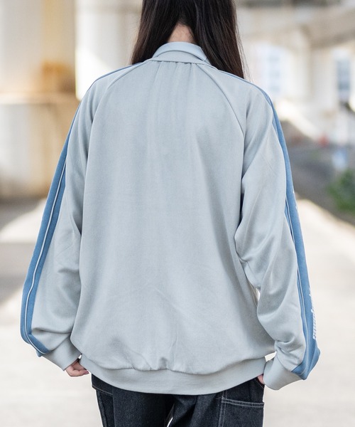 JOHN'S CLOSET（ジョンズクローゼット）の「【13】カットスウェード サイドライン トラックジャケット/ジャージ（ジャージ・メンズ・ブルーグレー/カーキ/ライトグレー・MEDIUM/LARGE）」の18枚目の写真