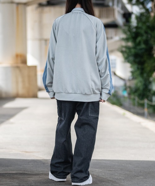 JOHN'S CLOSET（ジョンズクローゼット）の「【13】カットスウェード サイドライン トラックジャケット/ジャージ（ジャージ・メンズ・ブルーグレー/カーキ/ライトグレー・MEDIUM/LARGE）」の21枚目の写真