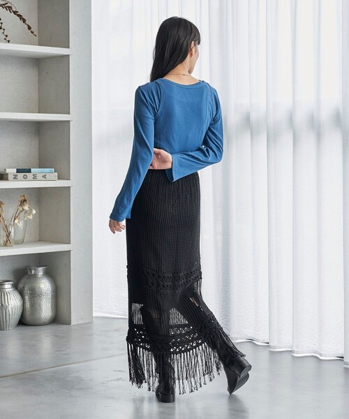 FREAK'S STORE(フリークスストア)の「FREAK’S STORE/フリークスストア The Yarn. ガーゼ天竺 タンクセットロンT(Tシャツ/カットソー・レディース・ブラック/オフホワイト/ブルー・フリ-)」の16枚目の写真