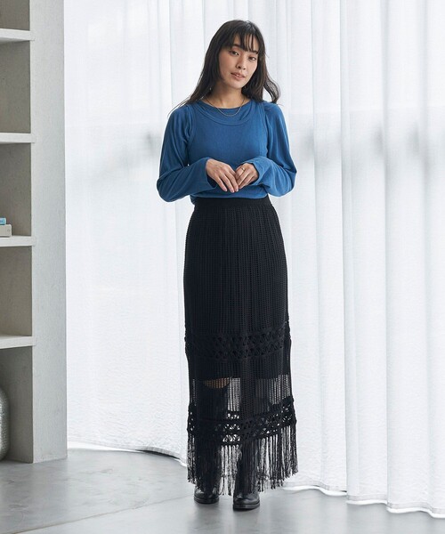 FREAK'S STORE(フリークスストア)の「FREAK’S STORE/フリークスストア The Yarn. ガーゼ天竺 タンクセットロンT(Tシャツ/カットソー・レディース・ブラック/オフホワイト/ブルー・フリ-)」の17枚目の写真