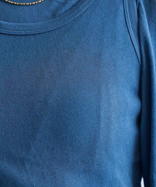 FREAK'S STORE(フリークスストア)の「FREAK’S STORE/フリークスストア The Yarn. ガーゼ天竺 タンクセットロンT(Tシャツ/カットソー・レディース・ブラック/オフホワイト/ブルー・フリ-)」の22枚目の写真