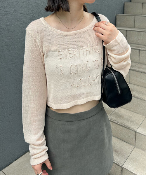 mline（エムライン）の「[mline]シアーロゴニット（ニット/セーター・レディース・アイボリー/グレー/ピンク・FREE）」の13枚目の写真